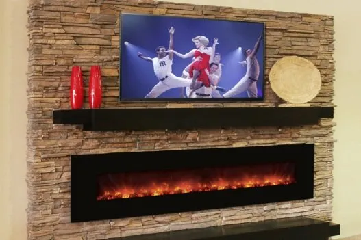 Dimplex linear electric in stacked stone