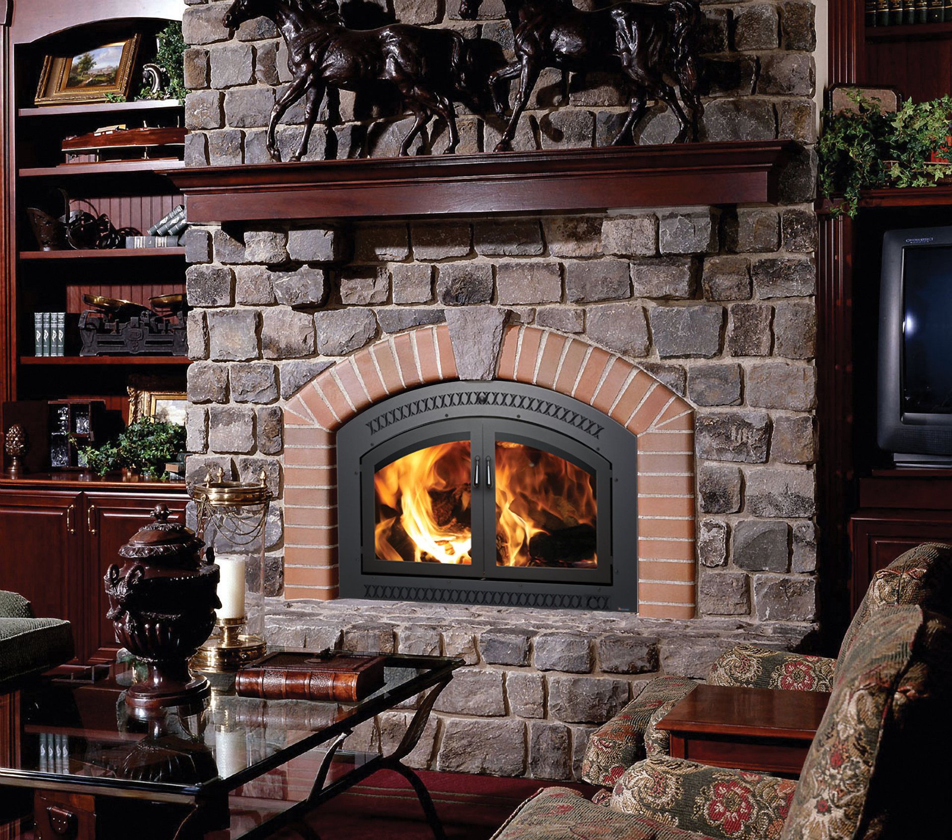 FPX wood insert with stacked stone